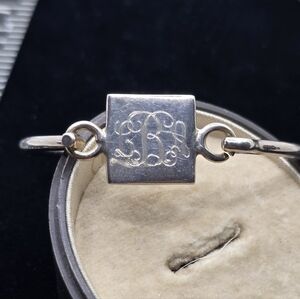 Mexico Sterling 925 Monogrammed Bangle ID Bracelet.